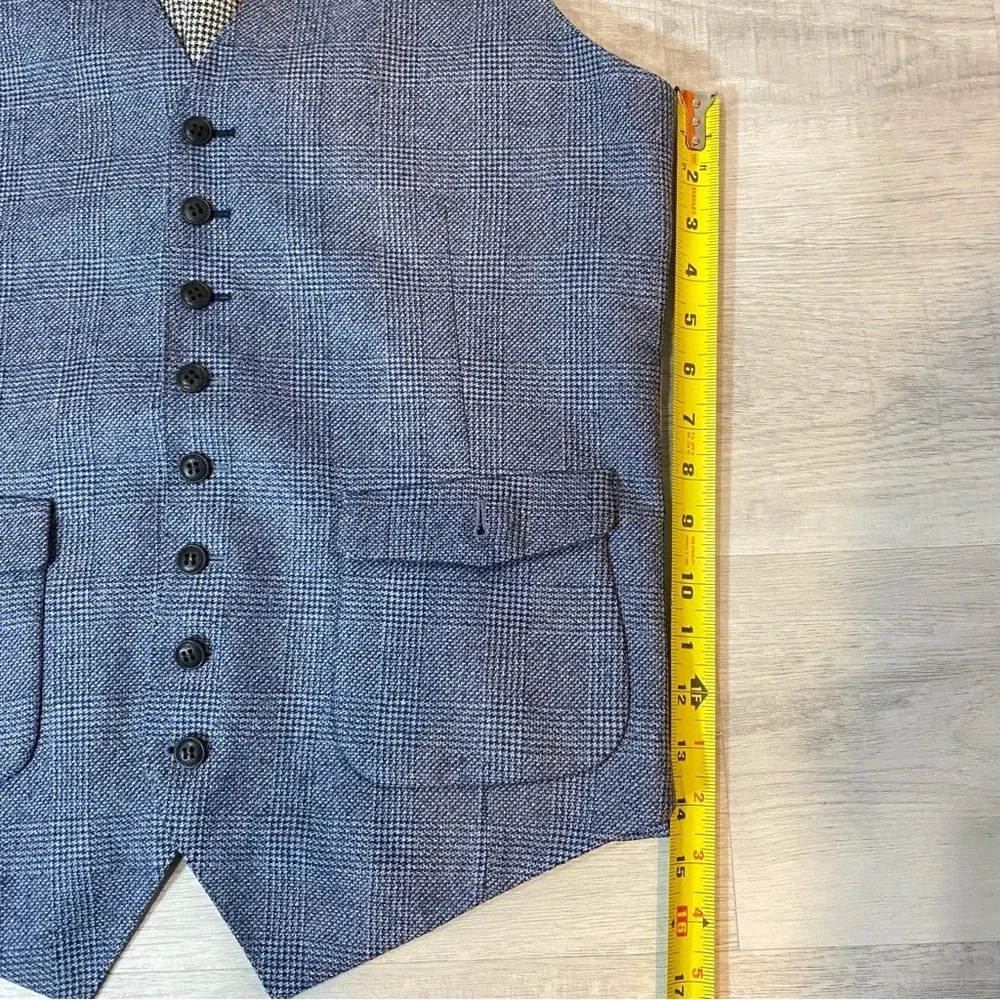 Tailored Blue Grey Formal Tweed Vest or Waistcoat
